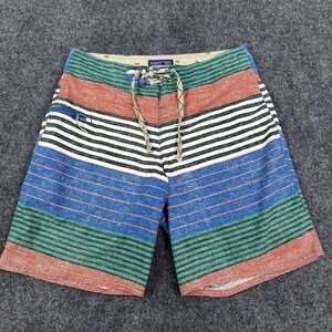 Patagonia Wavefarer Board Shorts Mens 30 Multicolor Stripes Surf Swimwear Beach